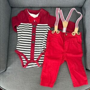 Cat & Jack Holiday Set With Suspenders